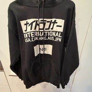 Black Graphic Hoodie Sweatshirt - NRI